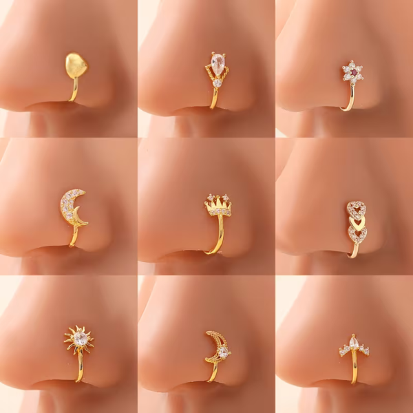 Boucles du nez plaqué or 18 k